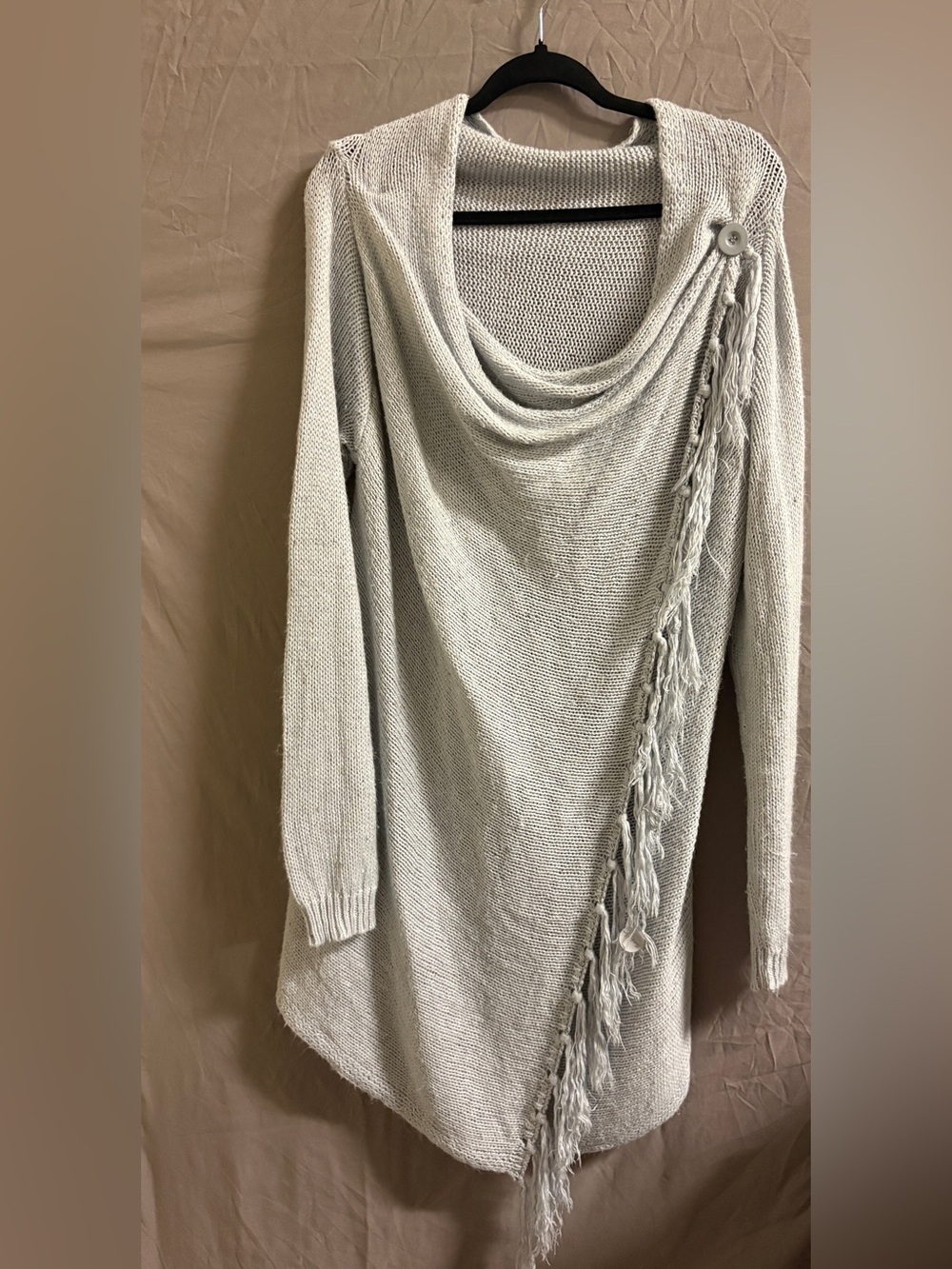 Draped Fringe Asymmetric Women's Sweater